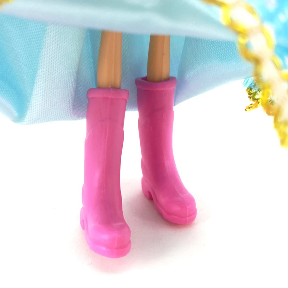 

6 Pairs Mini Rain Boots Miniature Shoe Model Toy Crafts Decor Plastic Stuff