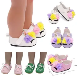 Chaussures de gril en PU pour poupées de bébé fille, chaussures de beurre pour nouveau-né américain, accessoires pour notre génération, 7cm, 18 po, 43cm