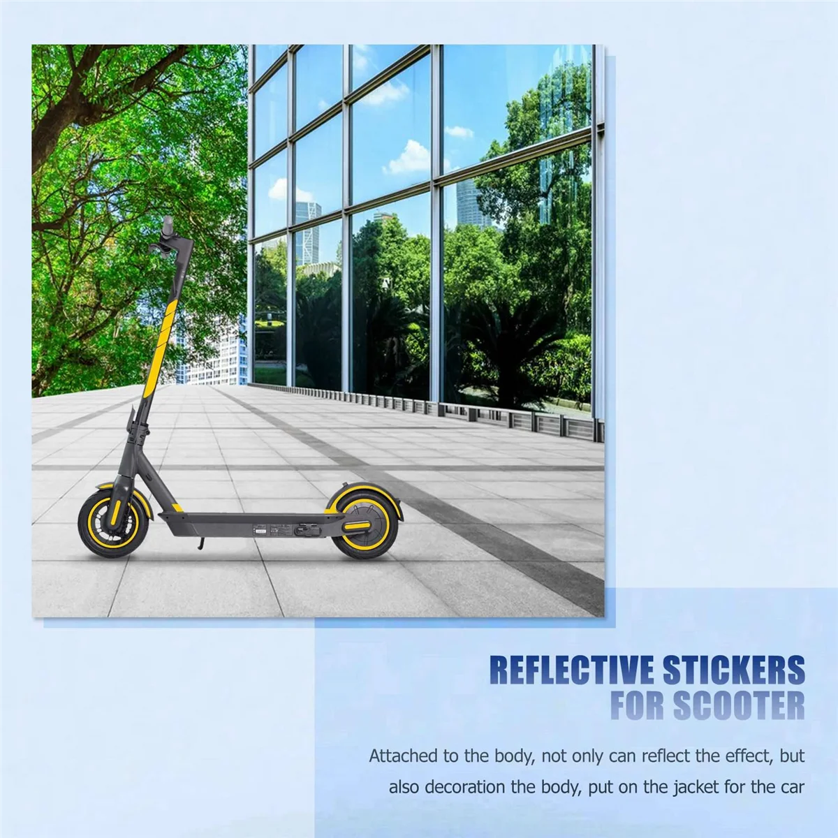 Stiker reflektif, 1 Set stiker reflektif untuk skuter Ninebot MAX G30 Kickscooter dapat dilipat