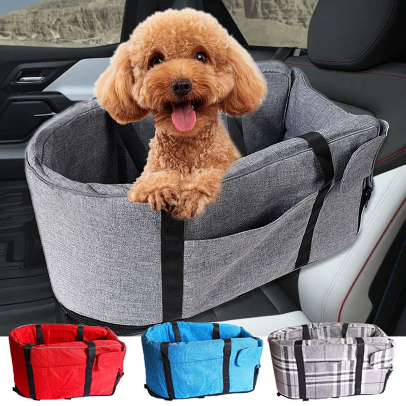 

Comfortable Portable Car Safety Pet Seat for Small Dogs Cat Travel Central Control DogBags Nonslip Carriers Safe Car Armrest Box