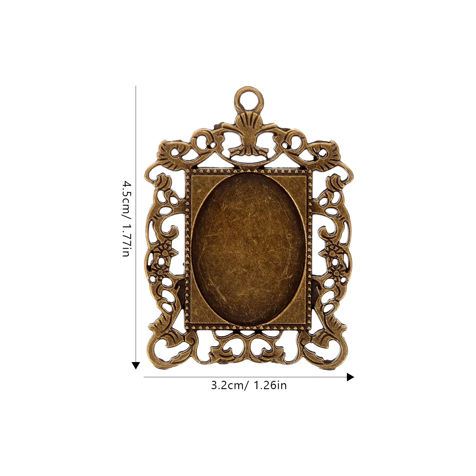 10 قطعة قاعدة بيضاوية صينية الحافة قلادة الفراغات Diy بها بنفسك صنع المجوهرات الراتنج الحرفية قلادة المفاتيح طقم مجوهرات دائم #2