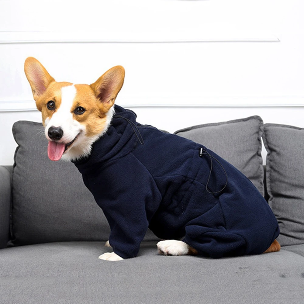 Winter Dog Clothes Fleece Pullover Pajamas Pet Windproof Jacket Onesie Jumpsuit Apparel Outfit for Small Medium Large Dogs