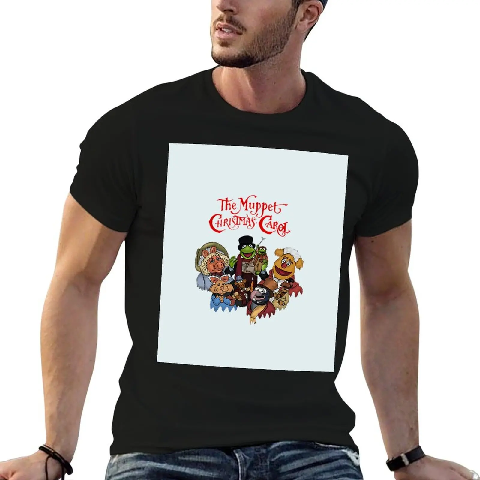 

cotton designer plain t-shirt package muppet man for black t man The Christmas T-Shirt carol shirt