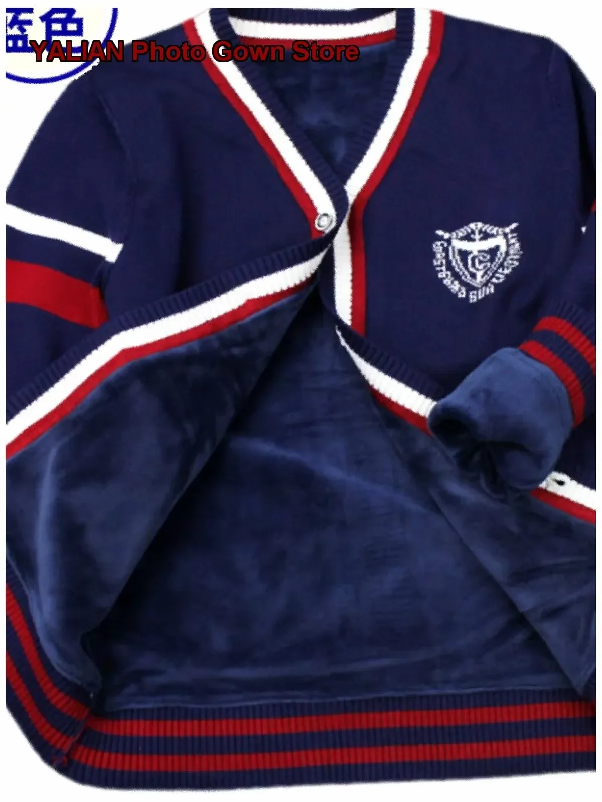 Boys Girls Cardigan Kids Autumn Winter Solid Color Fleece Lined Thickened Warm Soft Cotton Top