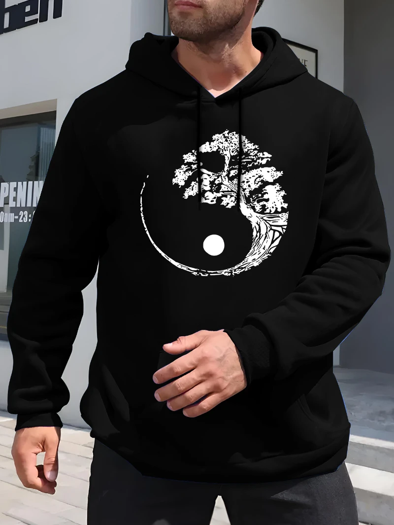 

Осенне-зимний мужской свободный повседневный универсальный геометрический узор с принтом, высококачественная роскошь для мужчин и женщин, топ Y2k