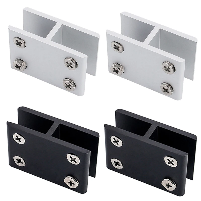 

20PCS Aluminum Alloy Glass Clamps 180° Furniture Shelves Support Brackets Connectors Screen/Partition/Panel Combined Fixed Clips