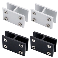 20PCS Aluminum Alloy Glass Clamps 180° Furniture Shelves Support Brackets Connectors Screen/Partition/Panel Combined Fixed Clips