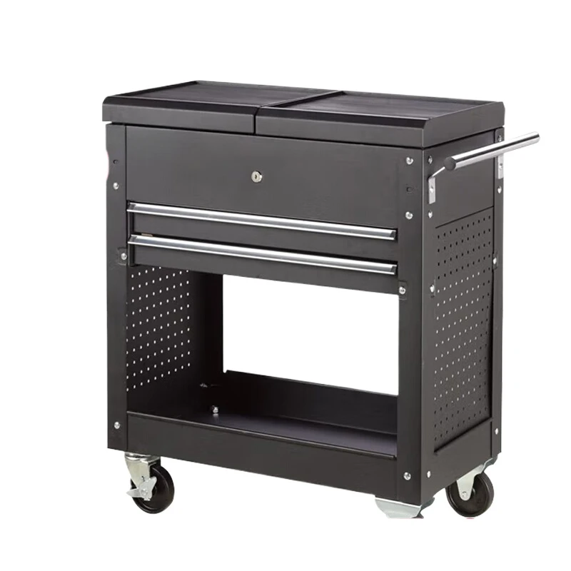 

2 drawers Portable professional grade toolbox Multifunctional trolley Storage cabinet Hardware