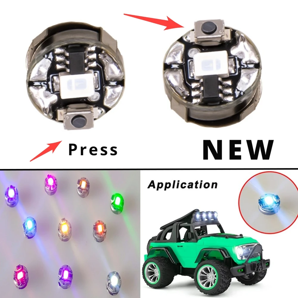 

New 2pcs Press-button Style Miniature Led Lamp Model Light Toys for DIY Model Making for Robots/Cars/Decoration with Batteries