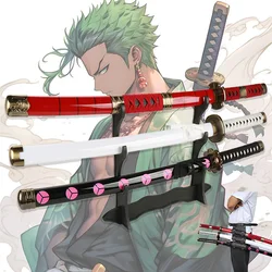 Espada Katana Roronoa Zoro de Anime, espada de madera de 80cm/2023 pulgadas, Enma púrpura, regalos de fiesta de Halloween, Unisex, novedad de 31,5