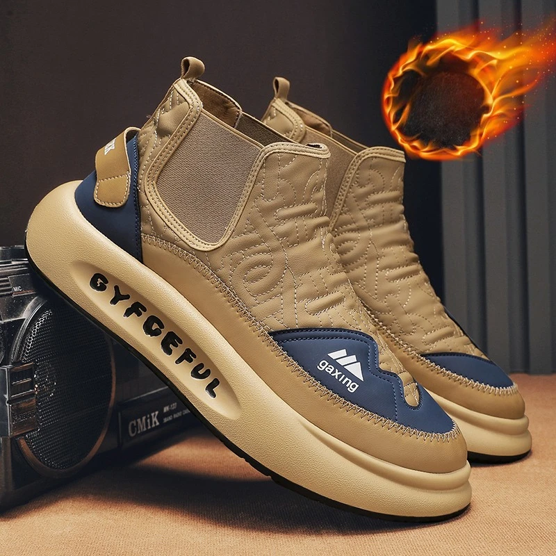 

Новые зимние ботинки для мужчин, зимние уличные нескользящие теплые меховые кроссовки, легкая походная обувь, женские ботинки на широкой подошве, Chaussure Hommes