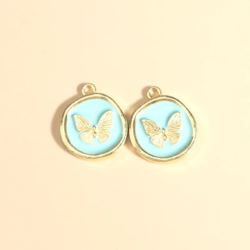10pcs Lovely Enamel Charms Colorful Mini Butterfly Animals Pendants For Making Necklace Key Chains DIY Handmade Jewelry Findings