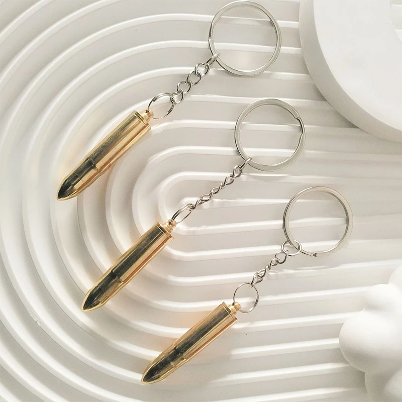 Pure Brass Simulation Bullet Model Ear Pick Spoon Eating Chicken Peripheral Ear Pick Portable Keychain With Ear Pick Spoon