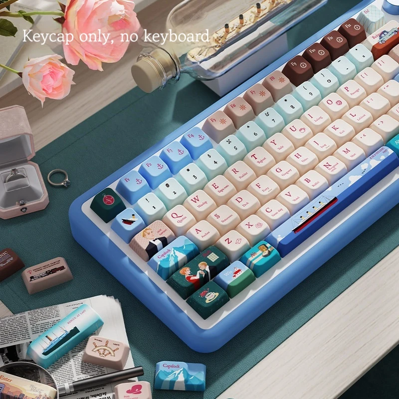 New Titanic Personalized Keycaps Mda Height Pbt Sublimation 158 Keys 138 Small Full Set Suitable Most Mechanical Keyboard Keycap