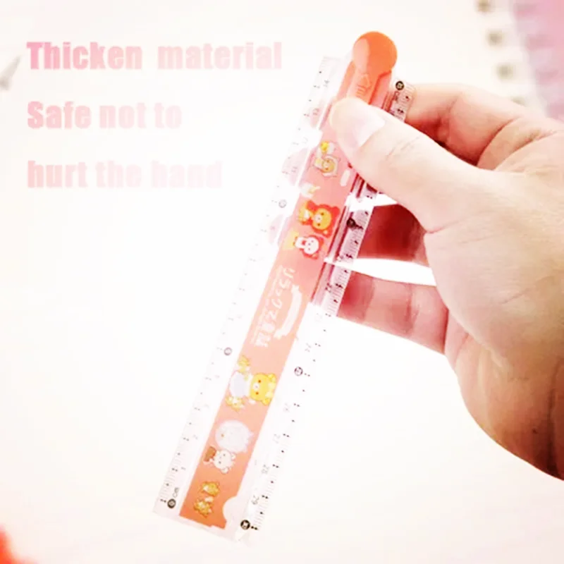 AIHAO 75012 Rilakkuma 15CM Folded Ruler Plastic Geometry Maths Square Drawing Stationery Angle Rulers School Supplies Kawaii