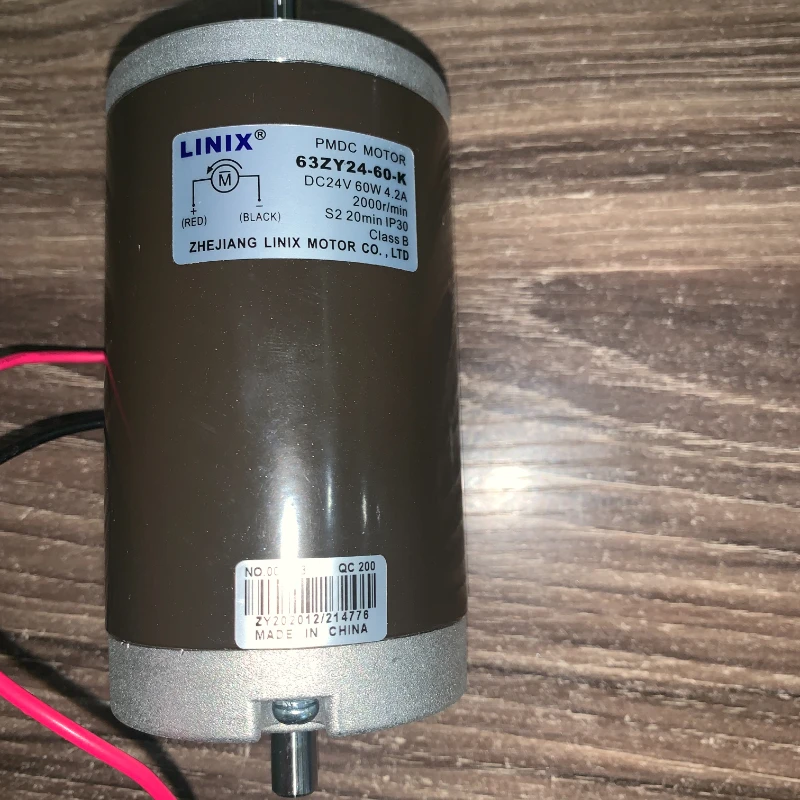 

DC 63ZY24-60-K 24V 60W 2000 rpm Motor diameter double shaft 63MM linix