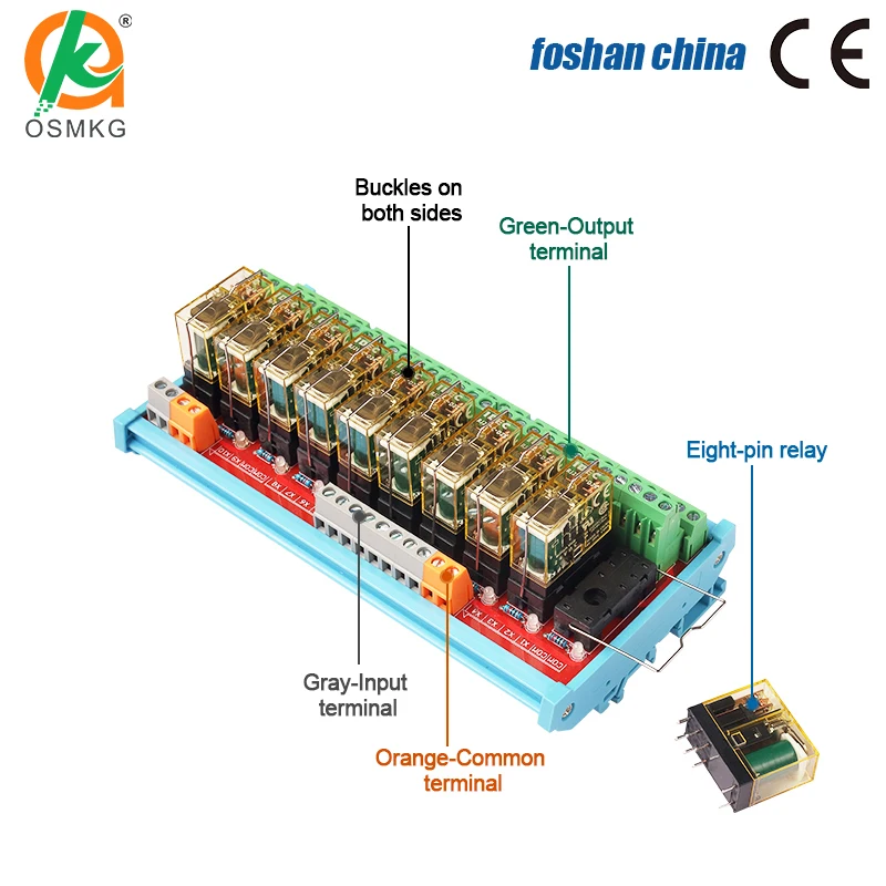 10/12/16/20 Channels 2NO 2NC  Dual Group Relay Module  8A 12V/24V Electromagnetic Relays Relays  for DC Small Motor Cylinder