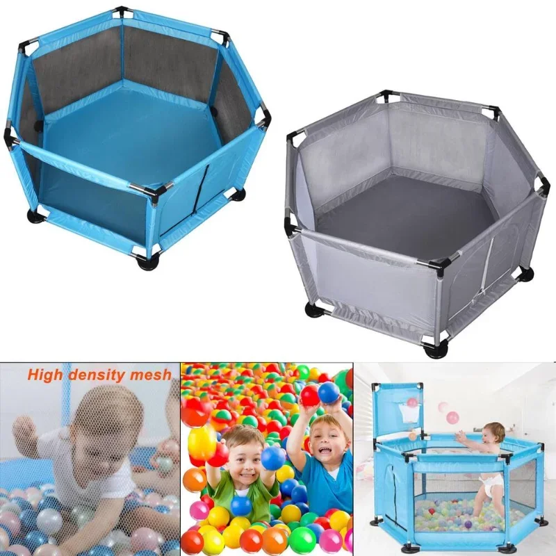 Baby Playpen Infant Toddlers Safety Play Fence Infant Hexogonal 6 Panels Playpen