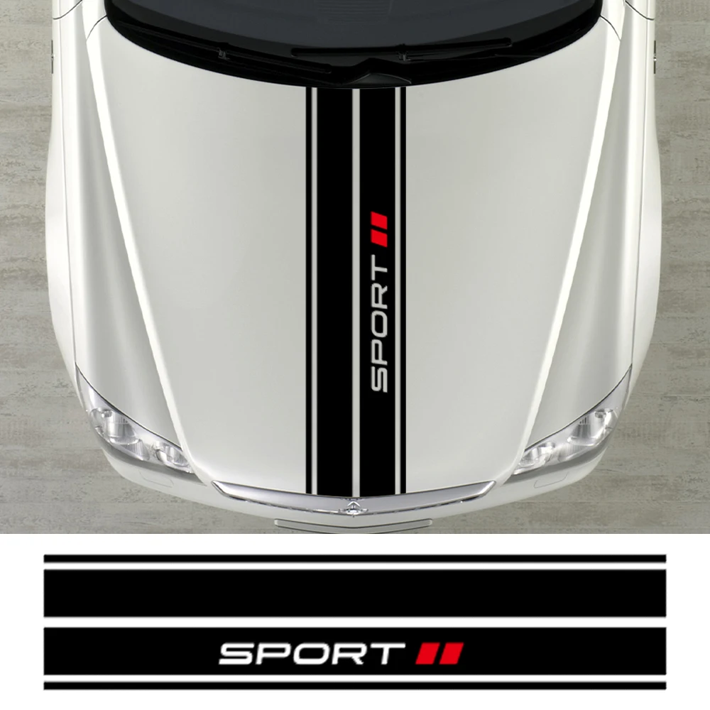 

Наклейка на автомобиль: спортивная полоса на капот, виниловая пленка ПВХ, водонепроницаемая креативная пленка, аксессуары для авто, внешний декор