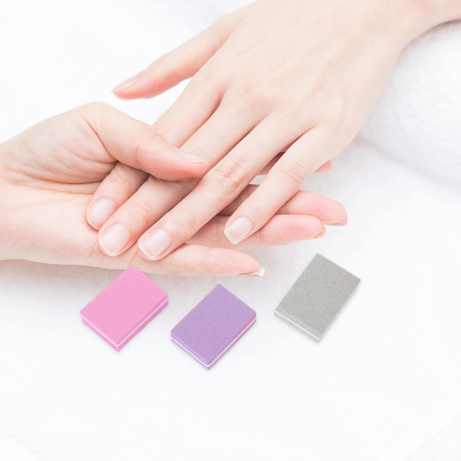 50 Stück doppelseitige Block-Nagelfeile, Schwammmaterial, Pufferfeile für Maniküre, Pediküre, kompakt, leicht, tragbar