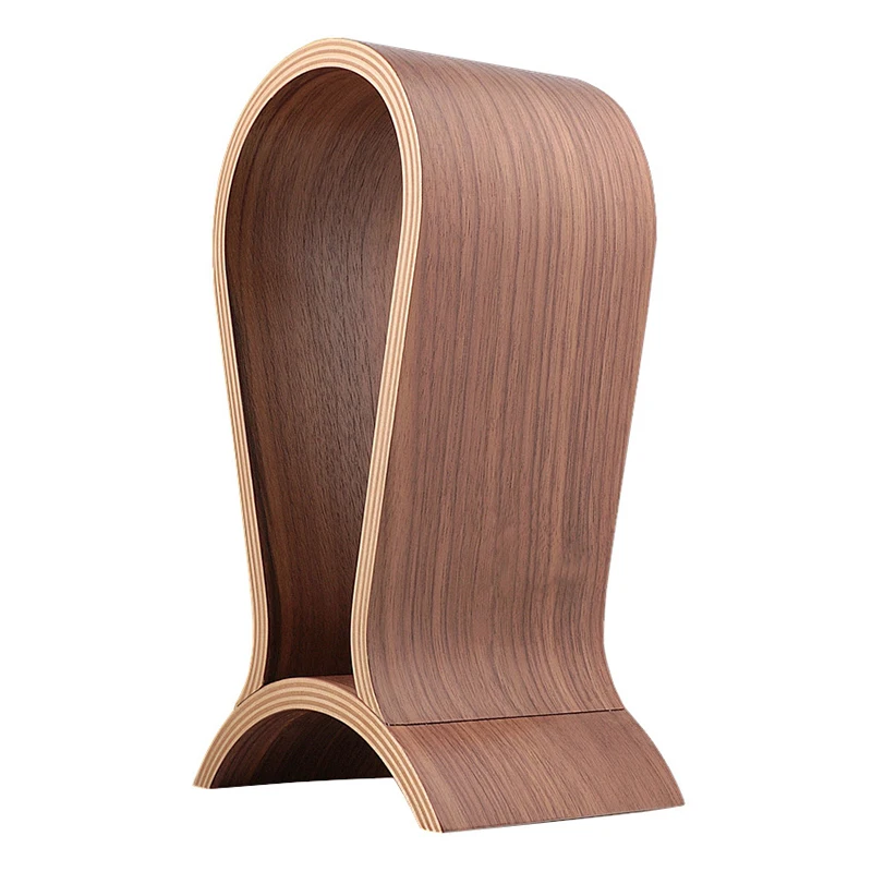 Desktop Headphone Stand Bracket Walnut Wood Computer Headset Headphone Rack Display Stand Gaming Headphone Hanger Holder