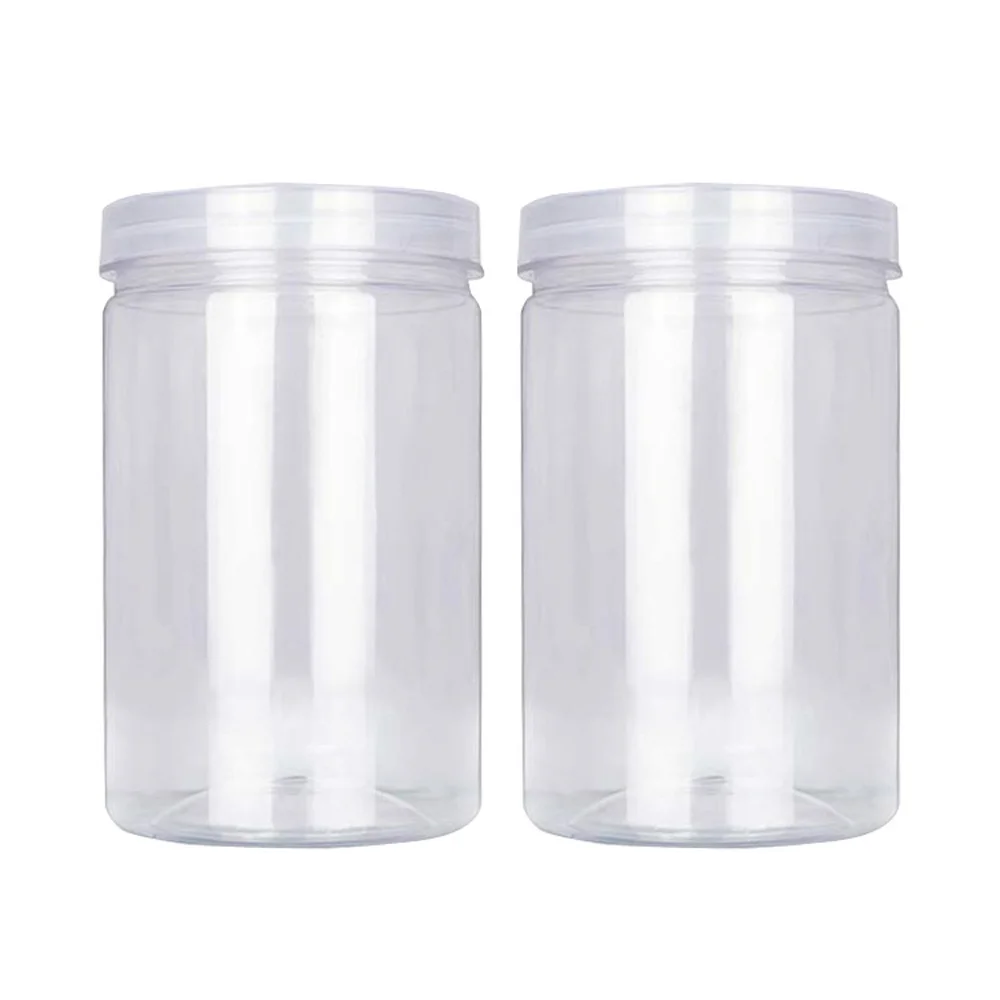 2pcs 6.5cm*10cm size transparency plastic food jar&plastic bottle jar
