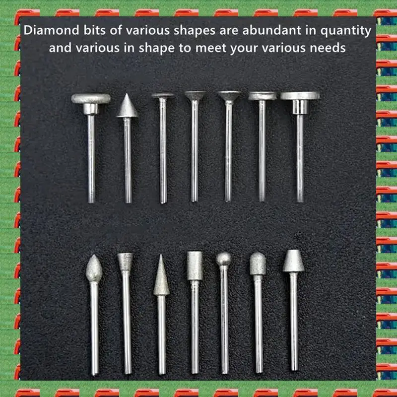 

50Pcs Diamond Coated Grinding Head Grinding Burrs Set For Rotary Tool Electric Grinding Replacement Parts Accessories