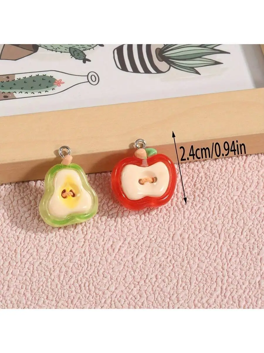 

Resin Fruit Charms For DIY Jewelry Making - And Pear Pendants For Necklaces Bracelets Keychains