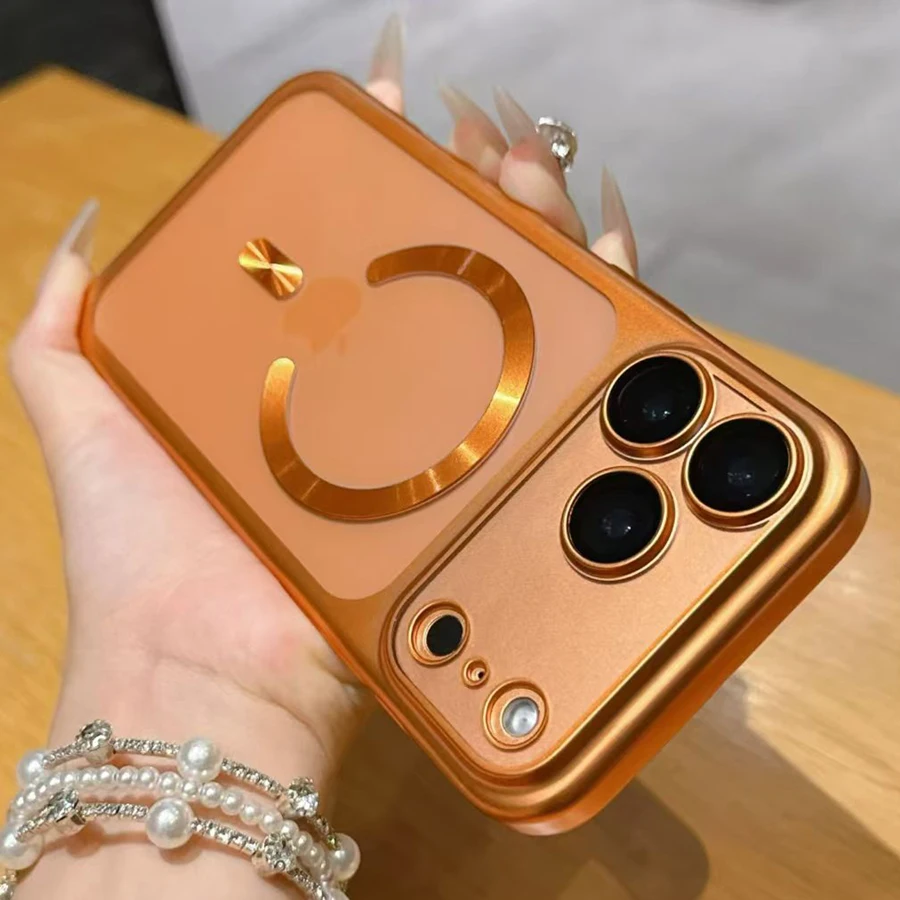 فاخر ماتي تصفيح ل Magsafe حافظة آيفون 17 برو ماكس 17 الهواء الصلب للصدمات فوندا عدسة حامي فيلم غطاء شفاف #1