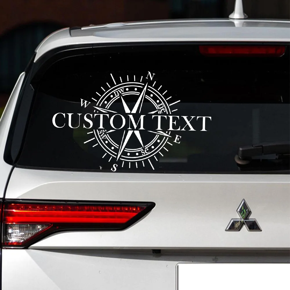 車の窓の装飾用のカスタムネームコンパスステッカー,ビニールステッカー,車体,粘着性,パーソナライズされたインジケーター,DIY, 1個