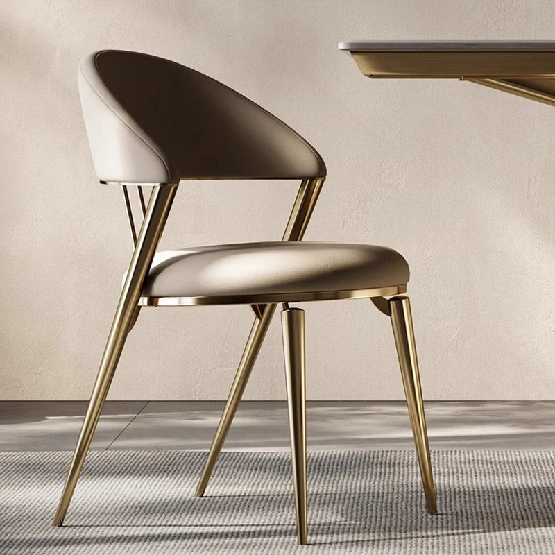 Juego de 2 sillas de Comedor con patas de Metal, Sillas de Comedor italianas únicas y elegantes de lujo, Sillas minimalistas pesadas Para Comedor, muebles Para el hogar