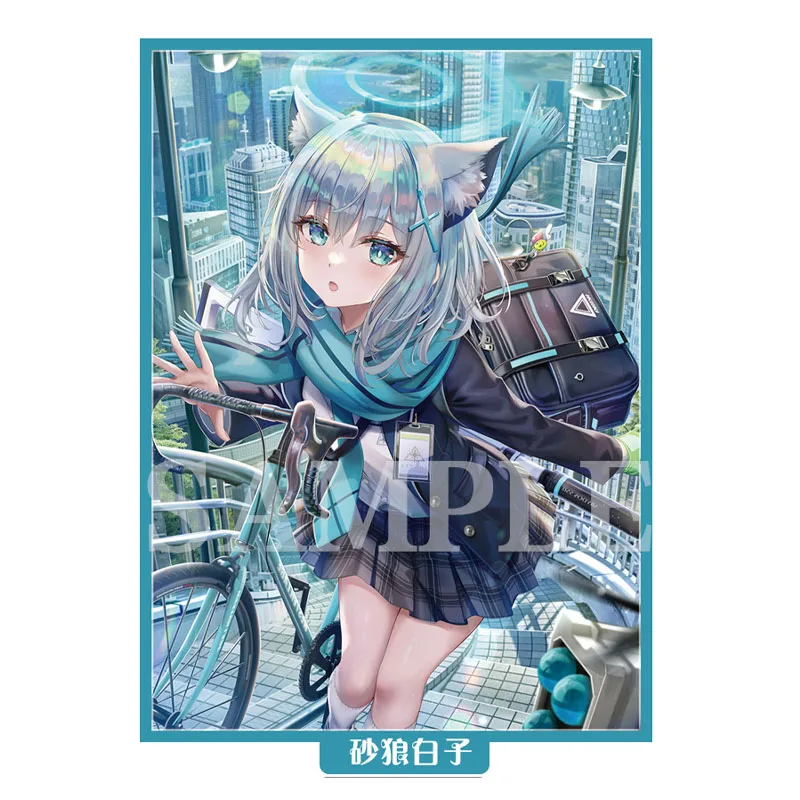 60 unids/set archivo azul Rikuhachima Aru Sunaookami Shiroko funda para tarjeta Flash PTCG juego colección tarjeta cubierta protectora 67*92mm