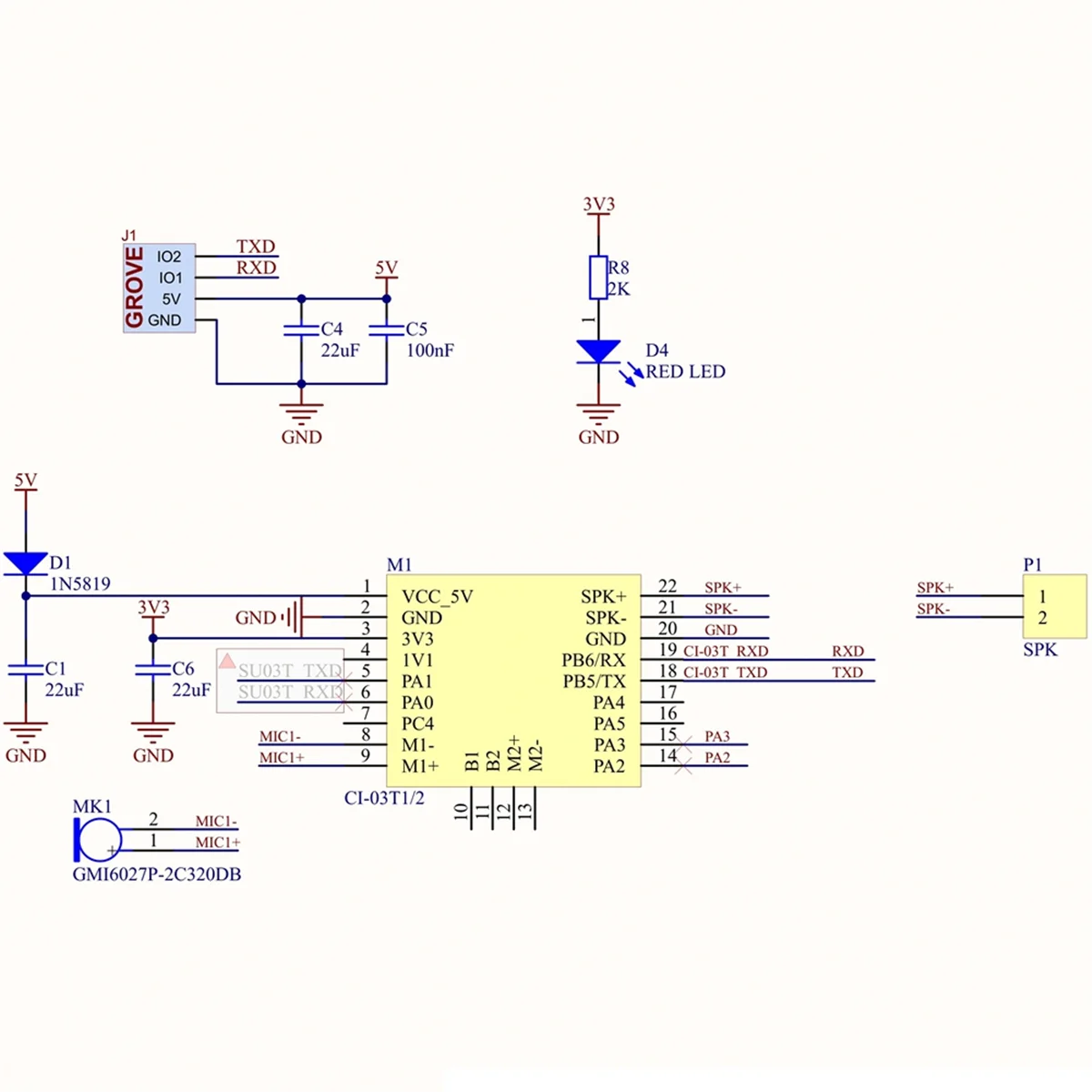 Retail! ASR Unit Integrated AI Offline Speech Recognition Unit Voice Module (CI-03T) UART Communication