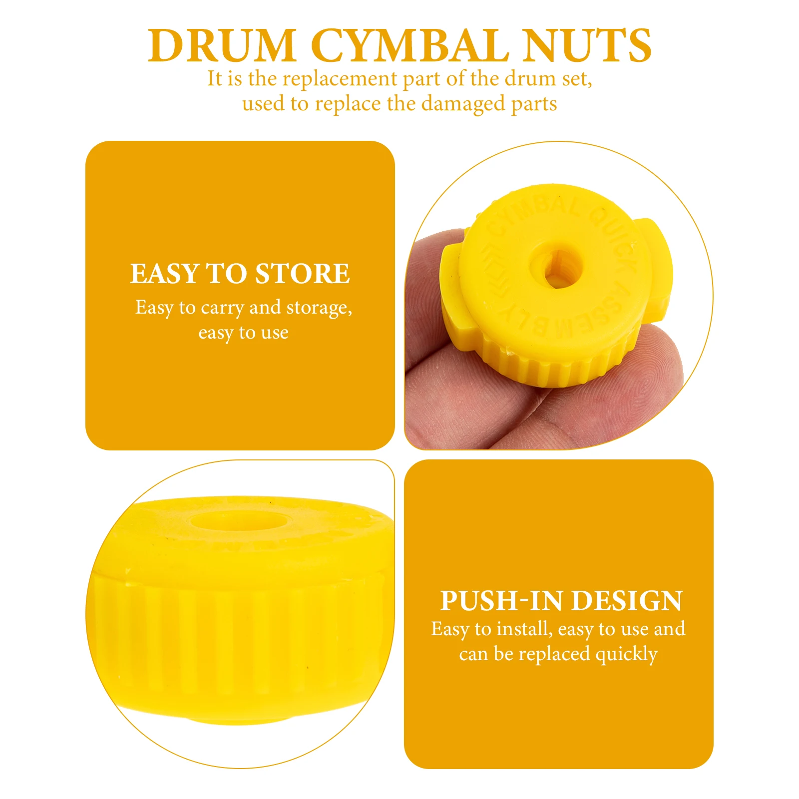 

Quick Unloading Nut Cymbal Tool Repairing Instrument Nuts Percussion Parts Disassemble Plastic