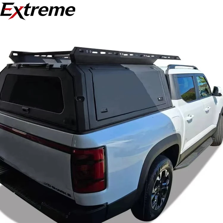 Ex:Waterproof Aluminum Alloy Steel Pickup Truck Hardtop Canopy Topper With Roof Rack for BYD Shark 6 Canopy  Ranger F150 Tacoma