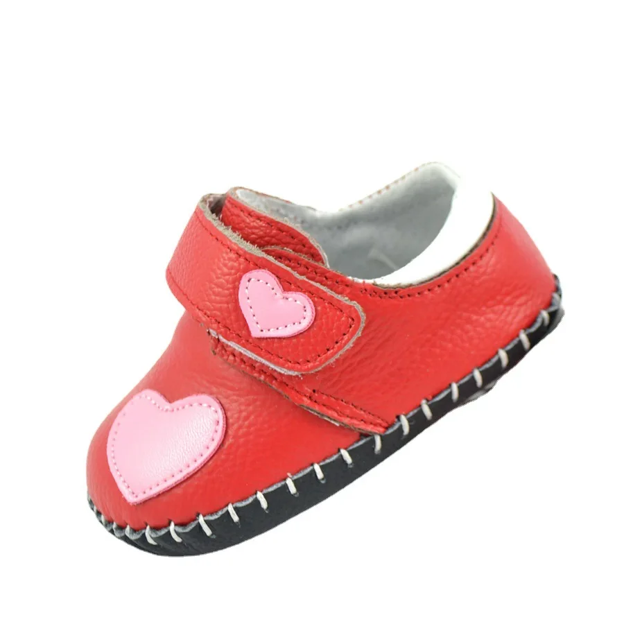 New Baby Casual Shoes Soft bottom Infants First walkers Anti-slip  kids Boys Girls Crib Shoes Heart-Shaped Genuine Leather