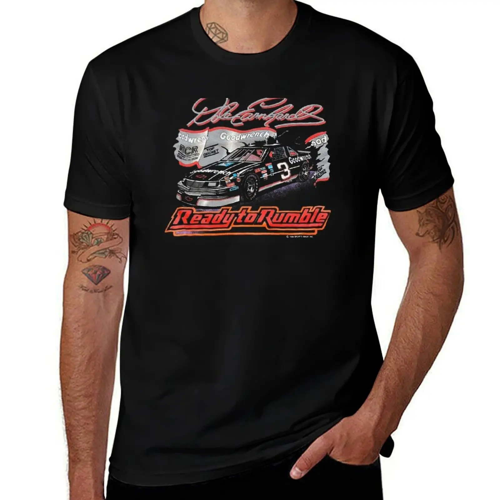 Dale Earnhardt Ready To Rumble Vintage T-Shirt Stain Resistant Casual Tee