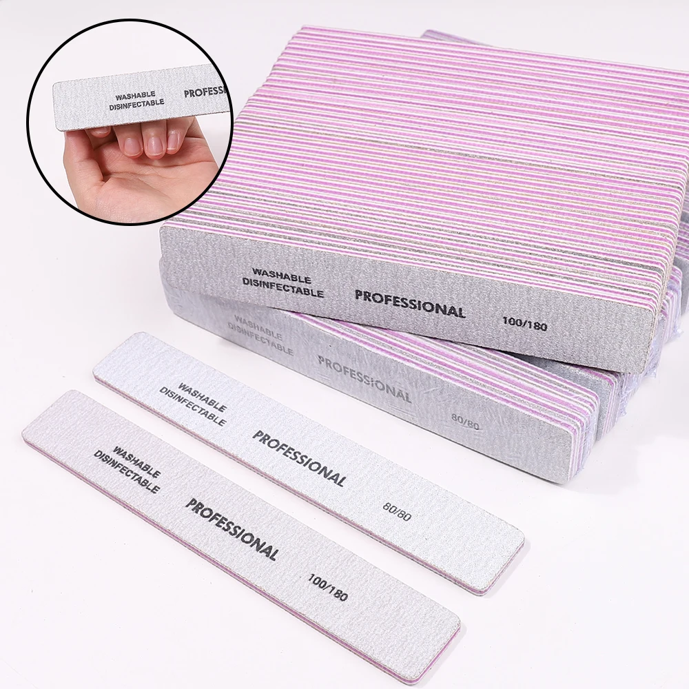 5/25 قطعة ملف الأظافر المربع المهنية 80/80 100/180 الصنفرة الجير أ Ongle الرملي تلميع الملفات معدات الأظافر مانيكير #2