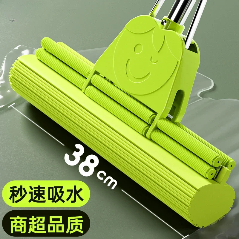 

Hand Wash Free Large Adhesive Cotton Mop for Lazy Household Use, Strong Absorbent Sponge, Increase Cotton Head Roller Mop