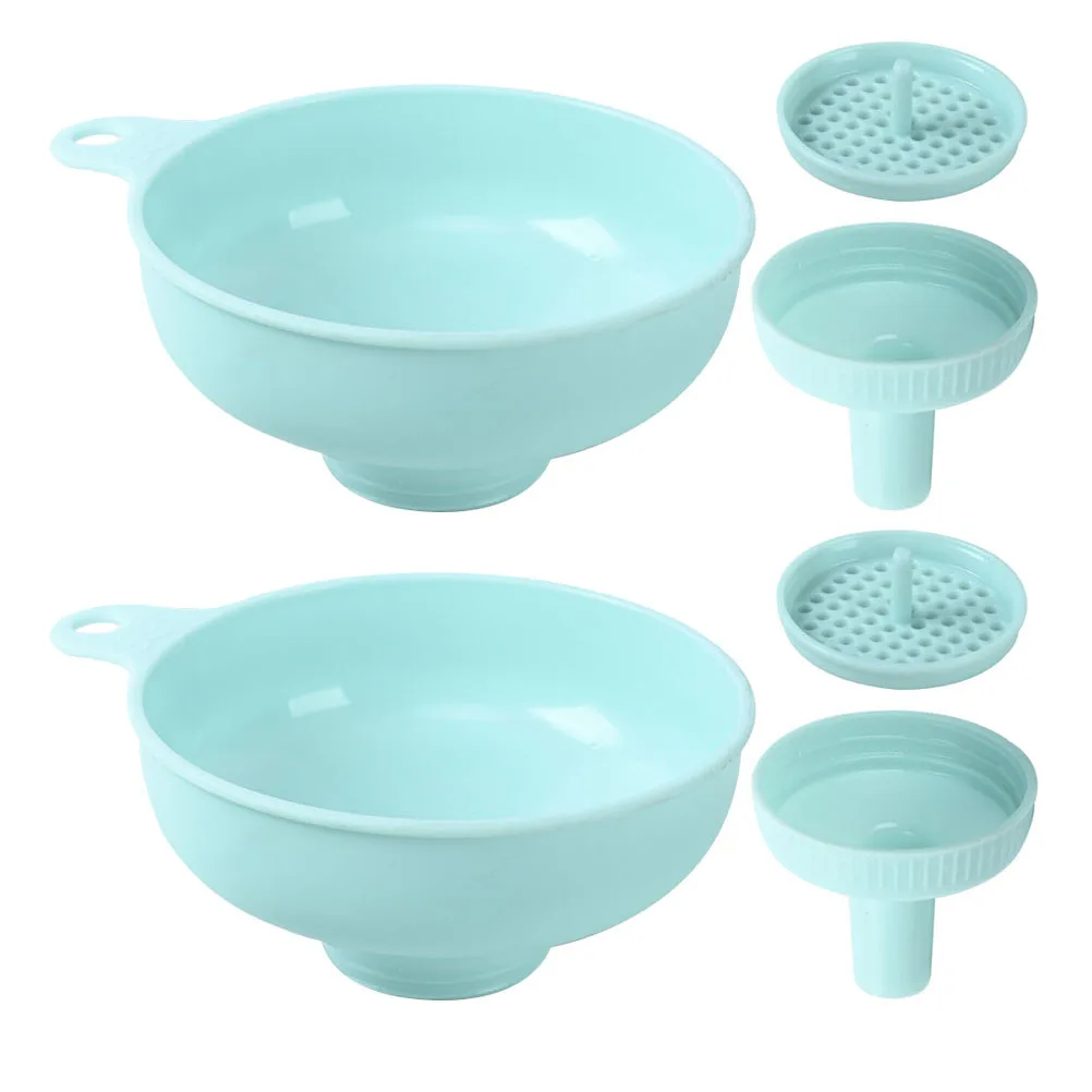 

2Sets Kitchen Funnel Wide Mouth Multi-Function Oil Pourer Filling Bottles Dry Liquids Seasoning Cooking Supplies Household