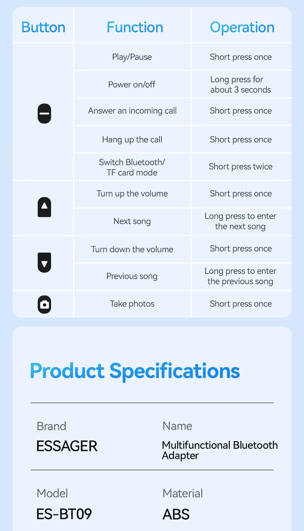 Essager Multifunktionaler Bluetooth 5.3-Adapter, 3,5-mm-Klinkenstecker, Aux-Wireless-Adapter, Stereo für Kopfhörer, Telefone, TV, Auto-Audio-Receiver – Detail 14
