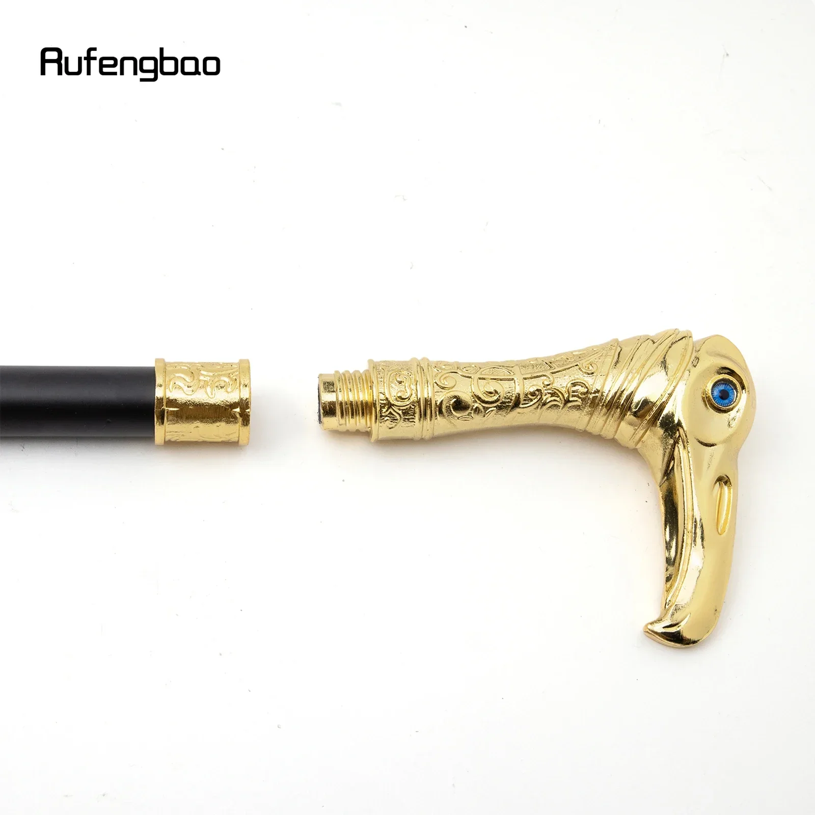 ไม้เท้าแฟชั่นทรงหัวนกอินทรีสีทอง ดีไซน์หรูหรา แบบข้อต่อเดียว สำหรับตกแต่ง คอสเพลย์ ปาร์ตี้ ฮาโลวีน ความยาว 93 ซม.