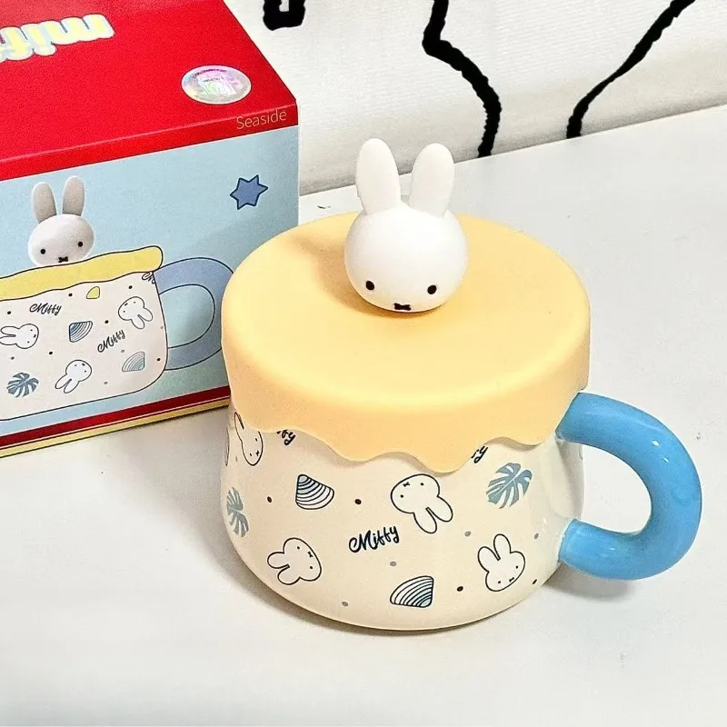 

New Kawaii Miffy 400ML Mug Cute Seashell Beach 3D Doll Water Cup Cartoon Milk Cup Home High-value Children's Gift