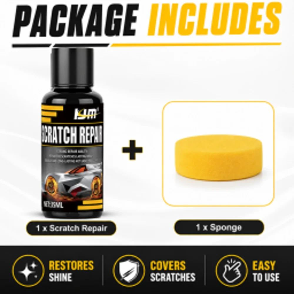 All-in-One Car Trim Restoration Kit, Leather Plastic Scratch & Fade Repair Wax, Long-Lasting Shine, Interior Exterior