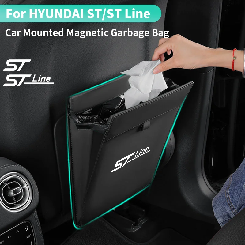 الامتزاز المغناطيسي سيارة كيس النفايات السيارات مقاوم للماء سلة المهملات Seatback معلقة تخزين وتنظيف سلة المهملات لفورد ST Line