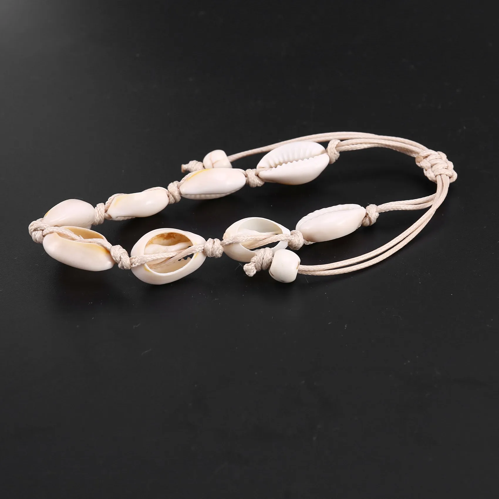 الخلخال للنساء شل مجوهرات للقدم الصيف الشاطئ سوار الكاحل على الساق الكاحل حزام البوهيمي اكسسوارات الأبيض