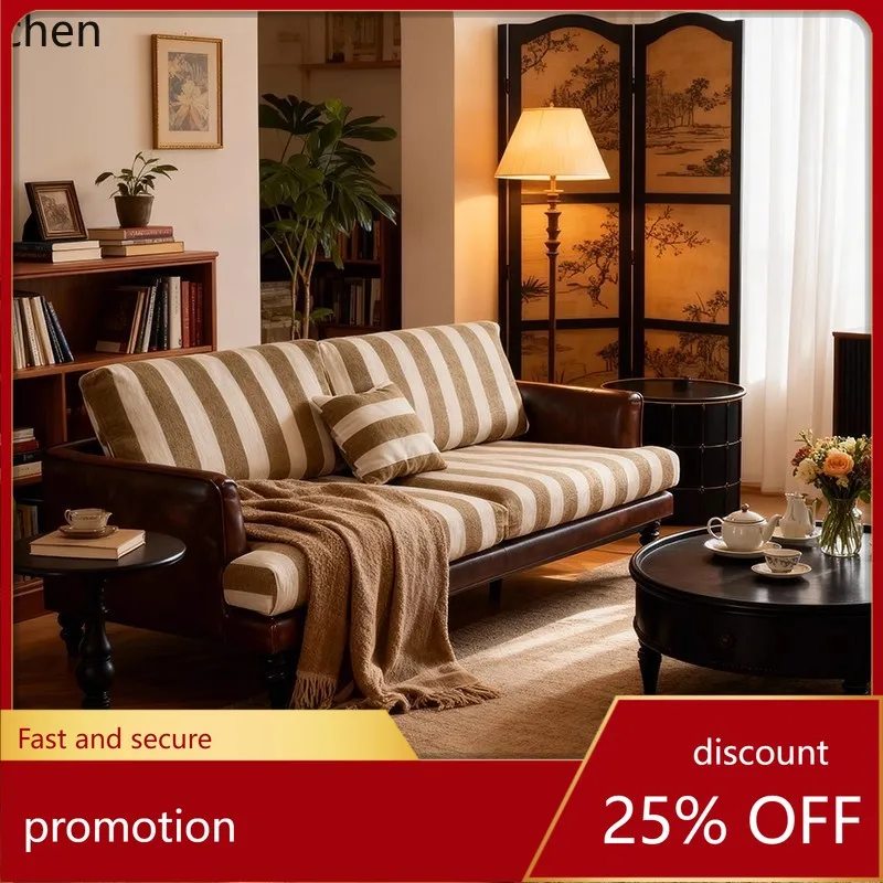 

HXL Home Living Room Straight Striped Fabric Sofa Recliner Multi-Seater Sofa