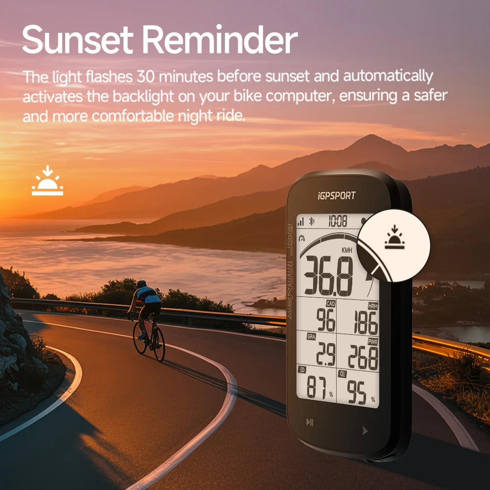 Komputer rowerowy GPS iGPSPORT BSC100Max, bezprzewodowy licznik prędkości i dystansu, 40-godzinna żywotność baterii, wodoodporność IPX7, akcesoria rowerowe — zdjęcie 4