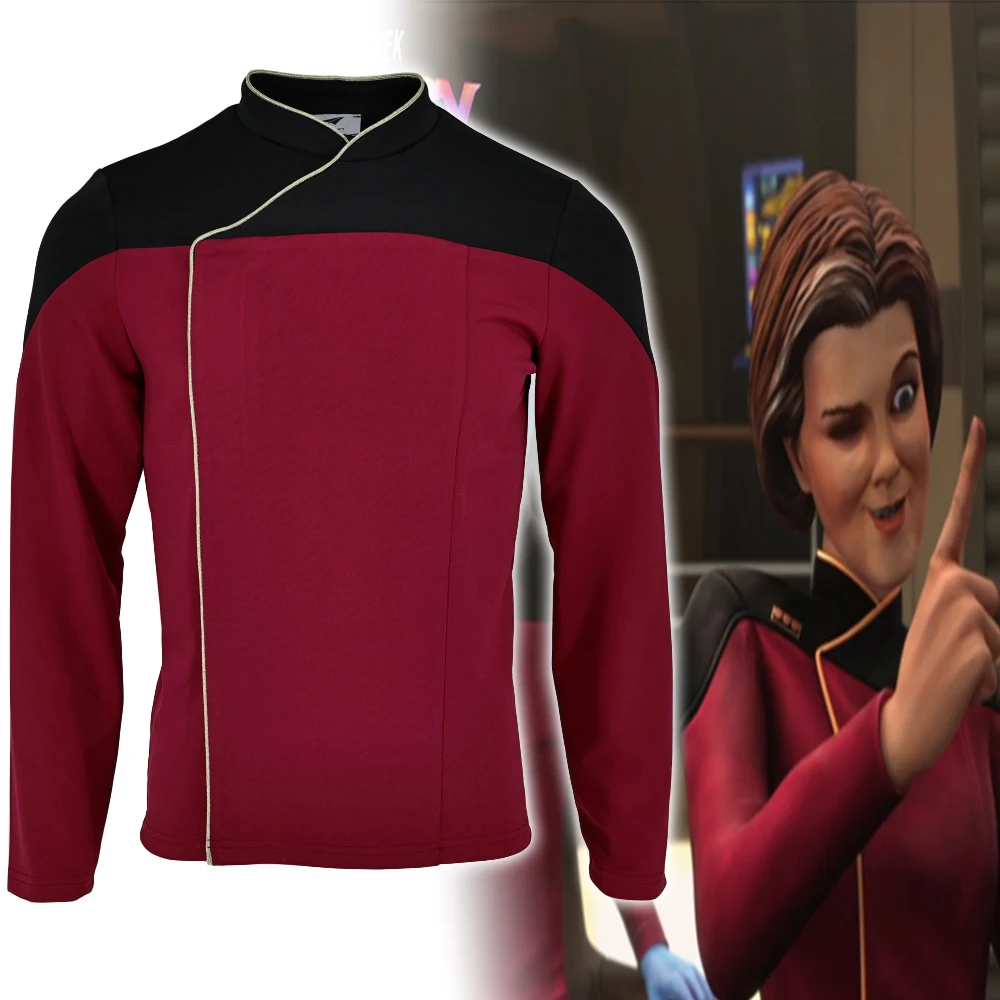 Cosplay Prodigy Captain Kathryn Janeway Starfleet Uniforms Jacket Costumes Male Tops for Men Adult ST Prop