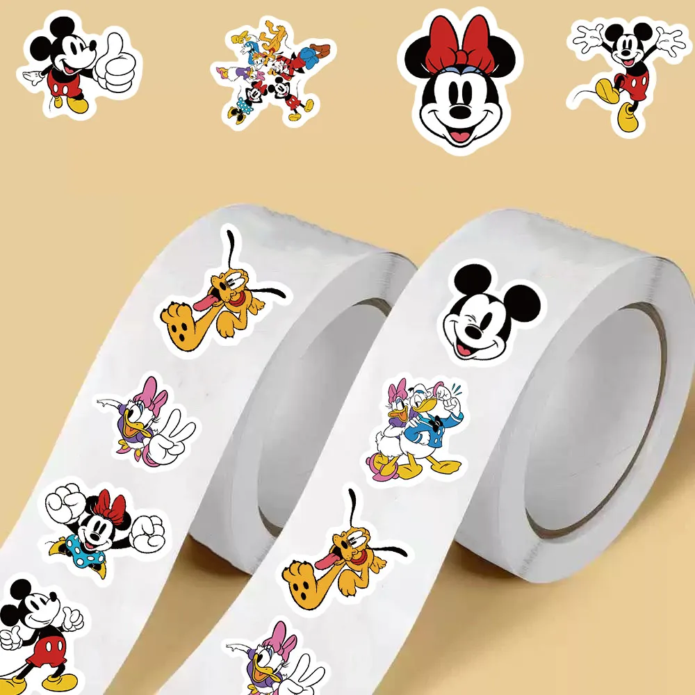 500PCS Mickey Alien Scroll Roll Sticker Y2k Fashion Stationery DIY Notebook Pikachu Cafe Phone Pikachu Home Decorations Stickers